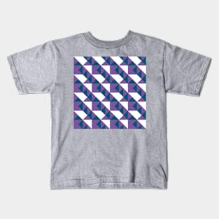 ’Zangles’ - in Purple and Aqua Blue on a White base Kids T-Shirt